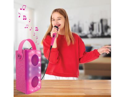 Lexibook iParty bluetooth reproduktor růžový s mikrofonem a světelnými efekty