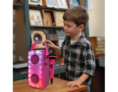 Lexibook iParty bluetooth reproduktor růžový s mikrofonem a světelnými efekty