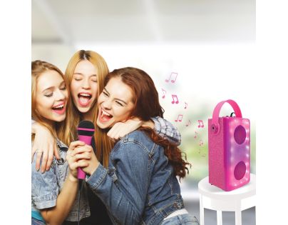 Lexibook iParty bluetooth reproduktor růžový s mikrofonem a světelnými efekty