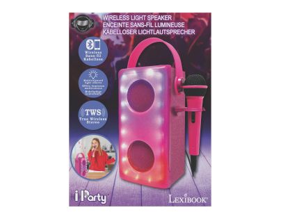 Lexibook iParty bluetooth reproduktor růžový s mikrofonem a světelnými efekty