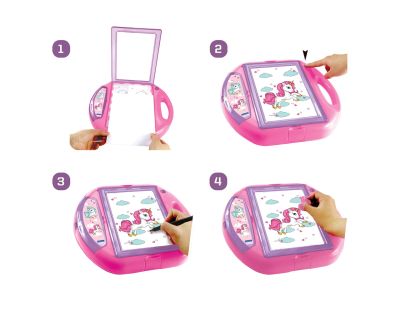 Lexibook Kreslící projektor Jednorožec se šablonami a razítky