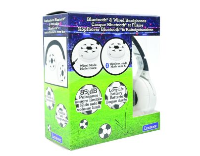 Lexibook 2v1 bluetooth skládací sluchátka Fotbal s limitem hlasitosti