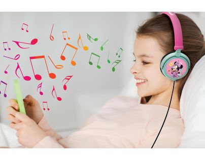 Lexibook Skládací drátová sluchátka Minnie s limitem hlasitosti