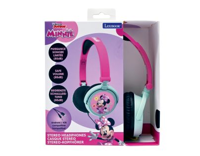 Lexibook Skládací drátová sluchátka Minnie s limitem hlasitosti