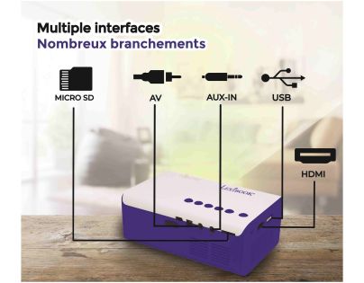 Lexibook Mini domácí kino - projektor pro filmy, hry a fotografie