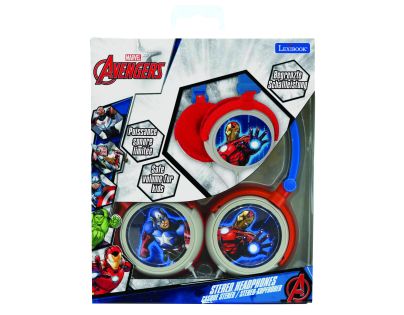 Lexibook Skládací drátová sluchátka Avengers s limitem hlasitosti