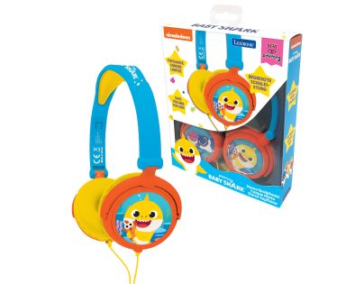 Lexibook Skládací drátová sluchátka Baby Shark s limitem hlasitosti