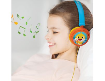 Lexibook Skládací drátová sluchátka Baby Shark s limitem hlasitosti