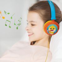 Lexibook Skládací drátová sluchátka Baby Shark s limitem hlasitosti 5