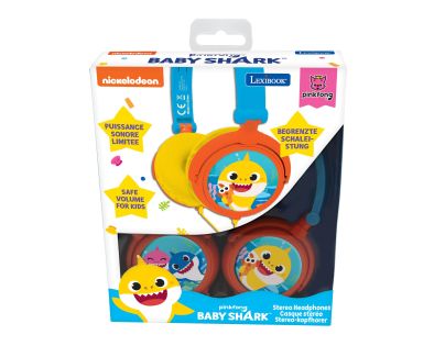 Lexibook Skládací drátová sluchátka Baby Shark s limitem hlasitosti