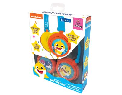 Lexibook Skládací drátová sluchátka Baby Shark s limitem hlasitosti