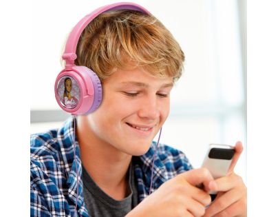Lexibook Skládací drátová sluchátka Barbie s limitem hlasitosti