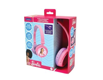 Lexibook Skládací drátová sluchátka Barbie s limitem hlasitosti