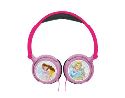 Lexibook Skládací drátová sluchátka Disney princezny s limitem hlasitosti