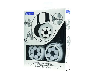 Lexibook Skládací drátová sluchátka Fotbal s limitem hlasitosti