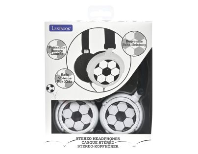 Lexibook Skládací drátová sluchátka Fotbal s limitem hlasitosti