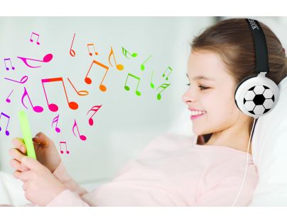 Lexibook Skládací drátová sluchátka Fotbal s limitem hlasitosti