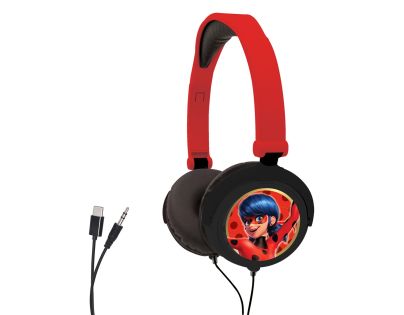 Lexibook Skládací drátová sluchátka Kouzelná Beruška s limitem hlasitosti