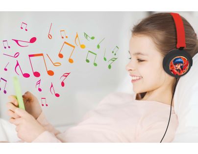 Lexibook Skládací drátová sluchátka Kouzelná Beruška s limitem hlasitosti