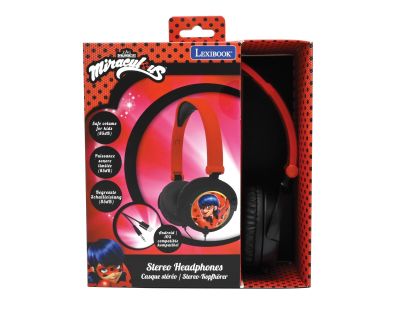 Lexibook Skládací drátová sluchátka Kouzelná Beruška s limitem hlasitosti