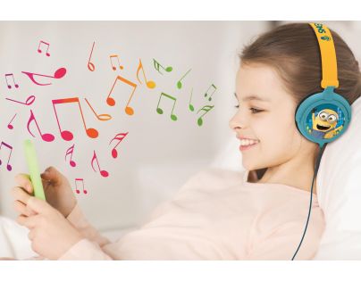 Lexibook Skládací drátová sluchátka Mimoni s limitem hlasitosti