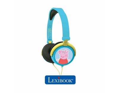 Lexibook Skládací drátová sluchátka Prasátko Peppa s limitem hlasitosti