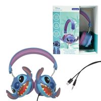 Lexibook Skládací drátová sluchátka Stitch s limitem hlasitosti