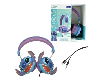 Lexibook Skládací drátová sluchátka Stitch s limitem hlasitosti
