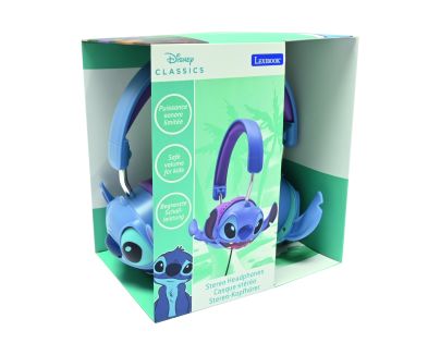 Lexibook Skládací drátová sluchátka Stitch s limitem hlasitosti