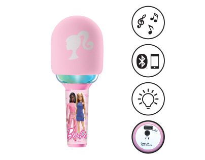 Lexibook Svítící bezdrátový karaoke mikrofon Barbie