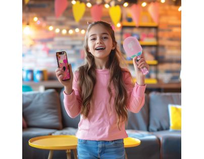 Lexibook Svítící bezdrátový karaoke mikrofon Barbie