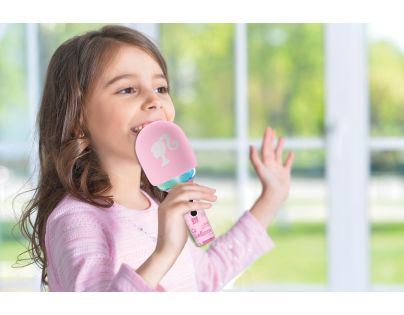 Lexibook Svítící bezdrátový karaoke mikrofon Barbie