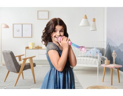Lexibook Svítící trendy mikrofon Barbie s melodiemi