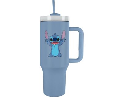 Lilo a Stitch cestovný hrnek s brčkem modrý