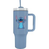 Lilo a Stitch cestovný hrnek s brčkem modrý