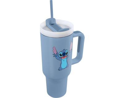 Lilo a Stitch cestovný hrnek s brčkem modrý