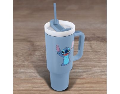 Lilo a Stitch cestovný hrnek s brčkem modrý