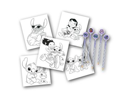 Lilo a Stitch omalovánky s pastelkami