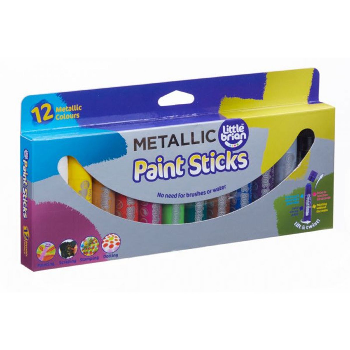 Little Brian Paint Sticks metalické barvy 12-pack