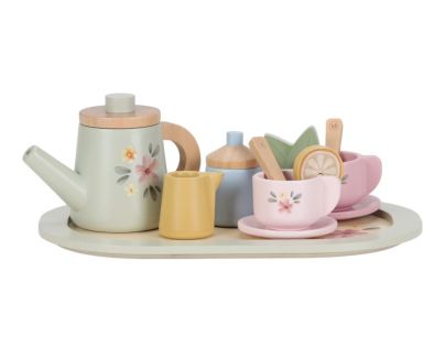 Little Dutch Čajový set dřevěný s květinovým potiskem
