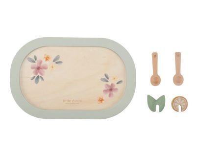 Little Dutch Čajový set dřevěný s květinovým potiskem