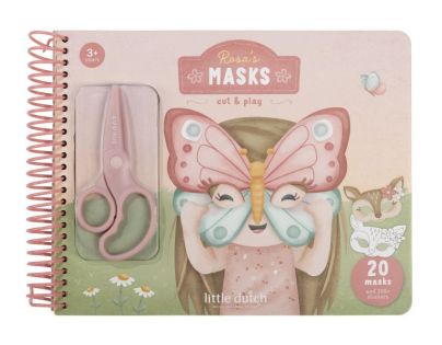 Little Dutch Kniha s vystřihovacími maskami Rosa