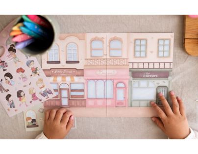 Little Dutch Knížka se samolepkami Nakupování Rosa