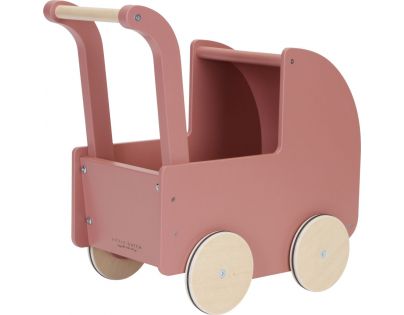 Little Dutch Kočárek pro panenky dřevěný s panenkou Květiny a motýli