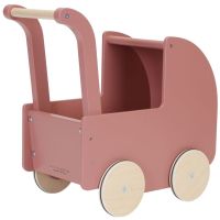 Little Dutch Kočárek pro panenky dřevěný s peřinkou Květiny a motýli 2