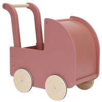 Little Dutch Kočárek pro panenky dřevěný s peřinkou Květiny a motýli 4