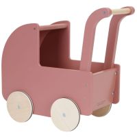 Little Dutch Kočárek pro panenky dřevěný s peřinkou Květiny a motýli 5