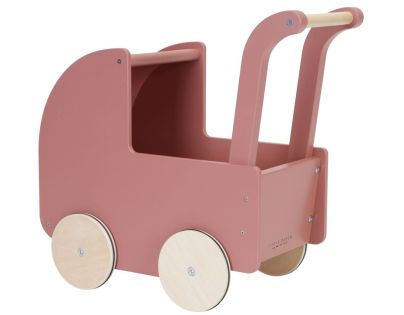 Little Dutch Kočárek pro panenky dřevěný s peřinkou Květiny a motýli
