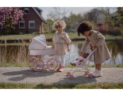 Little Dutch Kočárek pro panenky golfky skládací Soft Flowers
