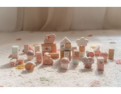 Little Dutch Kostky dřevěné 50 ks v tubě Fairy Garden